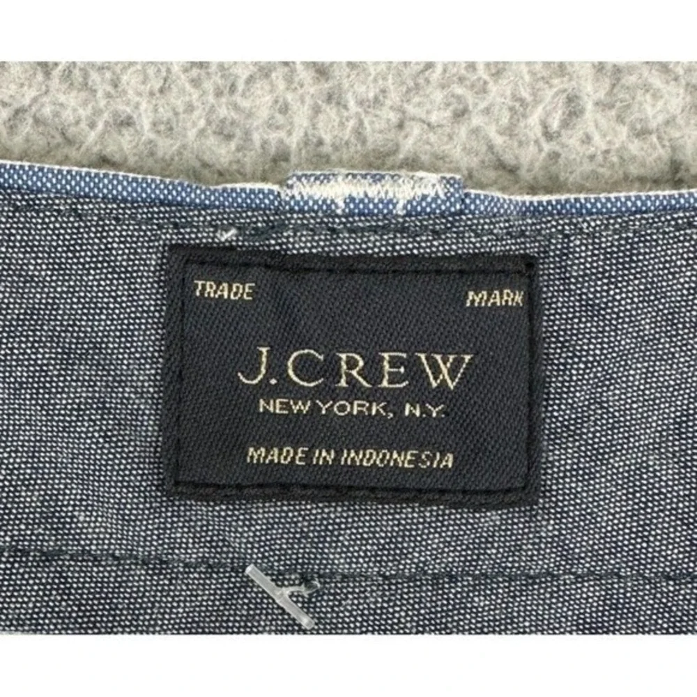 J. Crew Shorts Mens 32X9 Blue Striped Khakis Chino Flat Front NEW